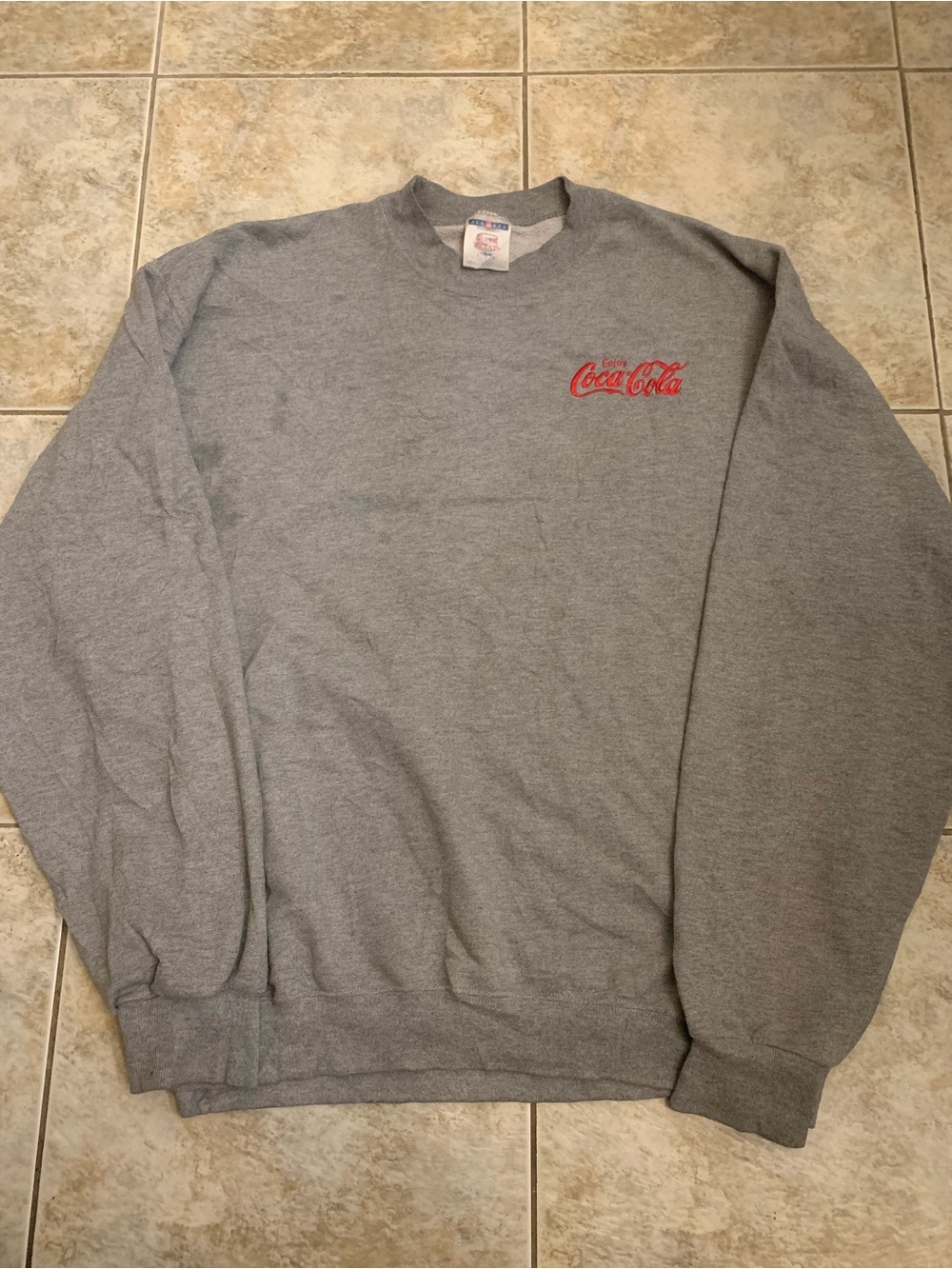 Vintage Coca Cola Gray Crewneck Sweatshirt size large